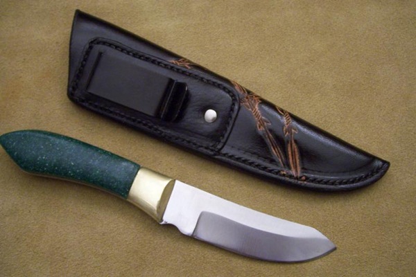 Custom Leather Knife Sheath – 5″ Fixed Blades – Metal Belt Clip ...